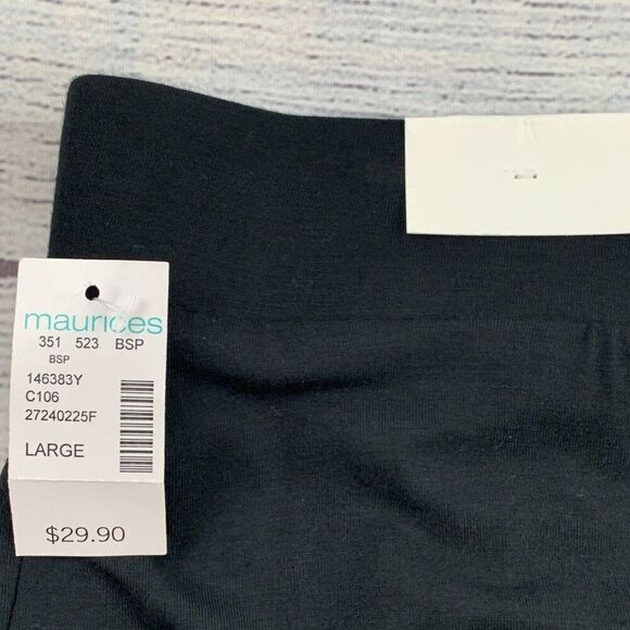 Maurices Skirt L Black Pull on Pencil Jersey Cinched Length 21.5" New NWT - Picture 5 of 7